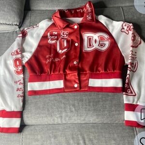 & Other Stories Red and White Varsity Jacket